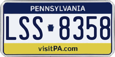 PA license plate LSS8358