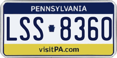 PA license plate LSS8360