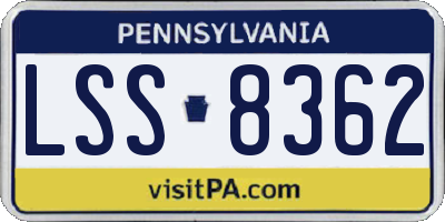 PA license plate LSS8362