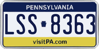 PA license plate LSS8363