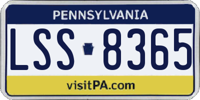 PA license plate LSS8365
