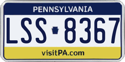 PA license plate LSS8367