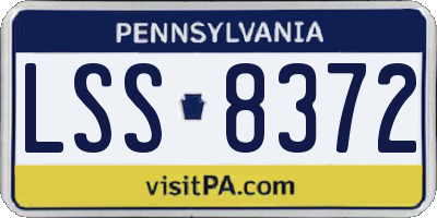 PA license plate LSS8372