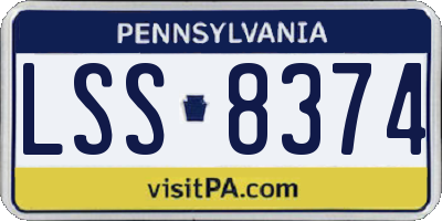 PA license plate LSS8374