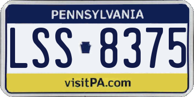 PA license plate LSS8375