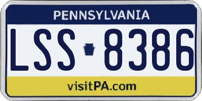 PA license plate LSS8386