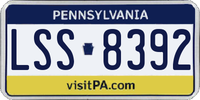 PA license plate LSS8392