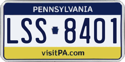 PA license plate LSS8401