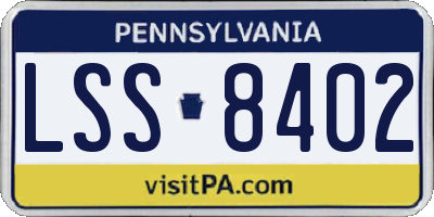 PA license plate LSS8402