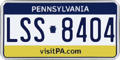 PA license plate LSS8404