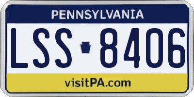 PA license plate LSS8406