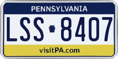 PA license plate LSS8407