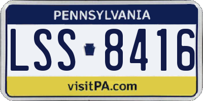 PA license plate LSS8416