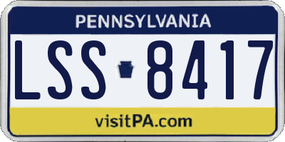 PA license plate LSS8417