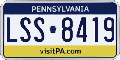 PA license plate LSS8419
