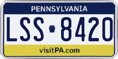 PA license plate LSS8420