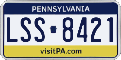 PA license plate LSS8421