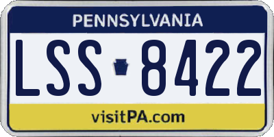 PA license plate LSS8422