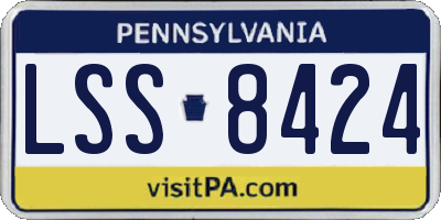 PA license plate LSS8424