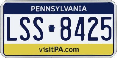 PA license plate LSS8425