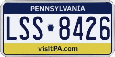 PA license plate LSS8426