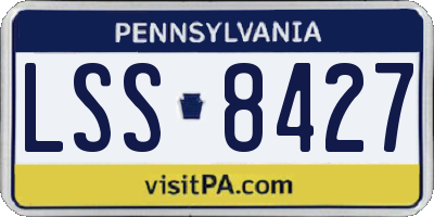 PA license plate LSS8427