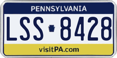 PA license plate LSS8428