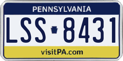 PA license plate LSS8431
