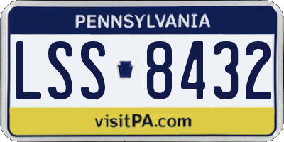 PA license plate LSS8432