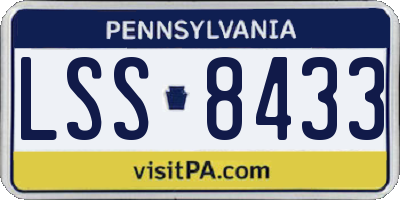 PA license plate LSS8433