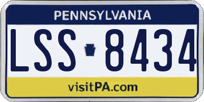 PA license plate LSS8434