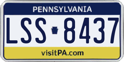 PA license plate LSS8437