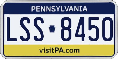 PA license plate LSS8450