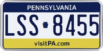 PA license plate LSS8455