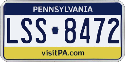 PA license plate LSS8472