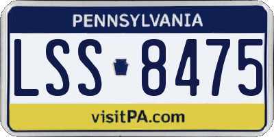 PA license plate LSS8475