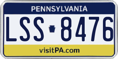 PA license plate LSS8476