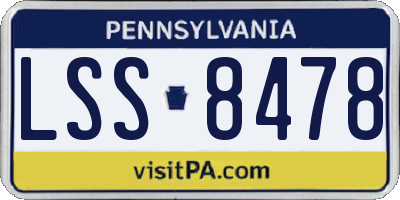PA license plate LSS8478