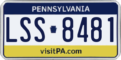 PA license plate LSS8481