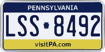 PA license plate LSS8492