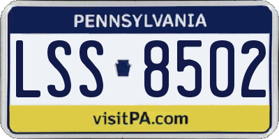 PA license plate LSS8502
