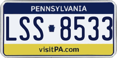 PA license plate LSS8533