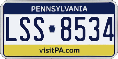 PA license plate LSS8534