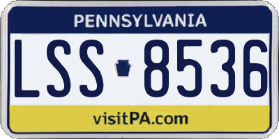 PA license plate LSS8536