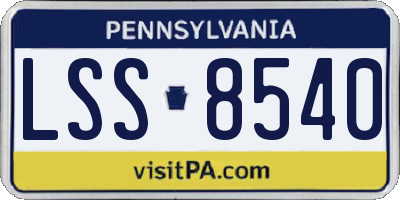 PA license plate LSS8540