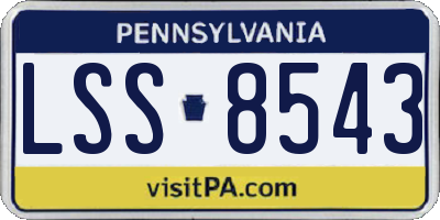 PA license plate LSS8543