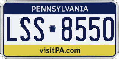 PA license plate LSS8550