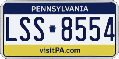 PA license plate LSS8554