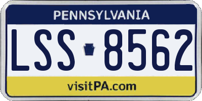 PA license plate LSS8562