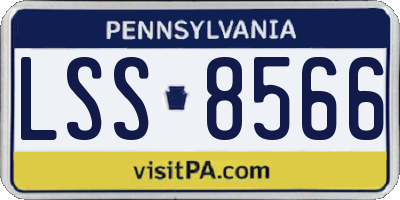 PA license plate LSS8566